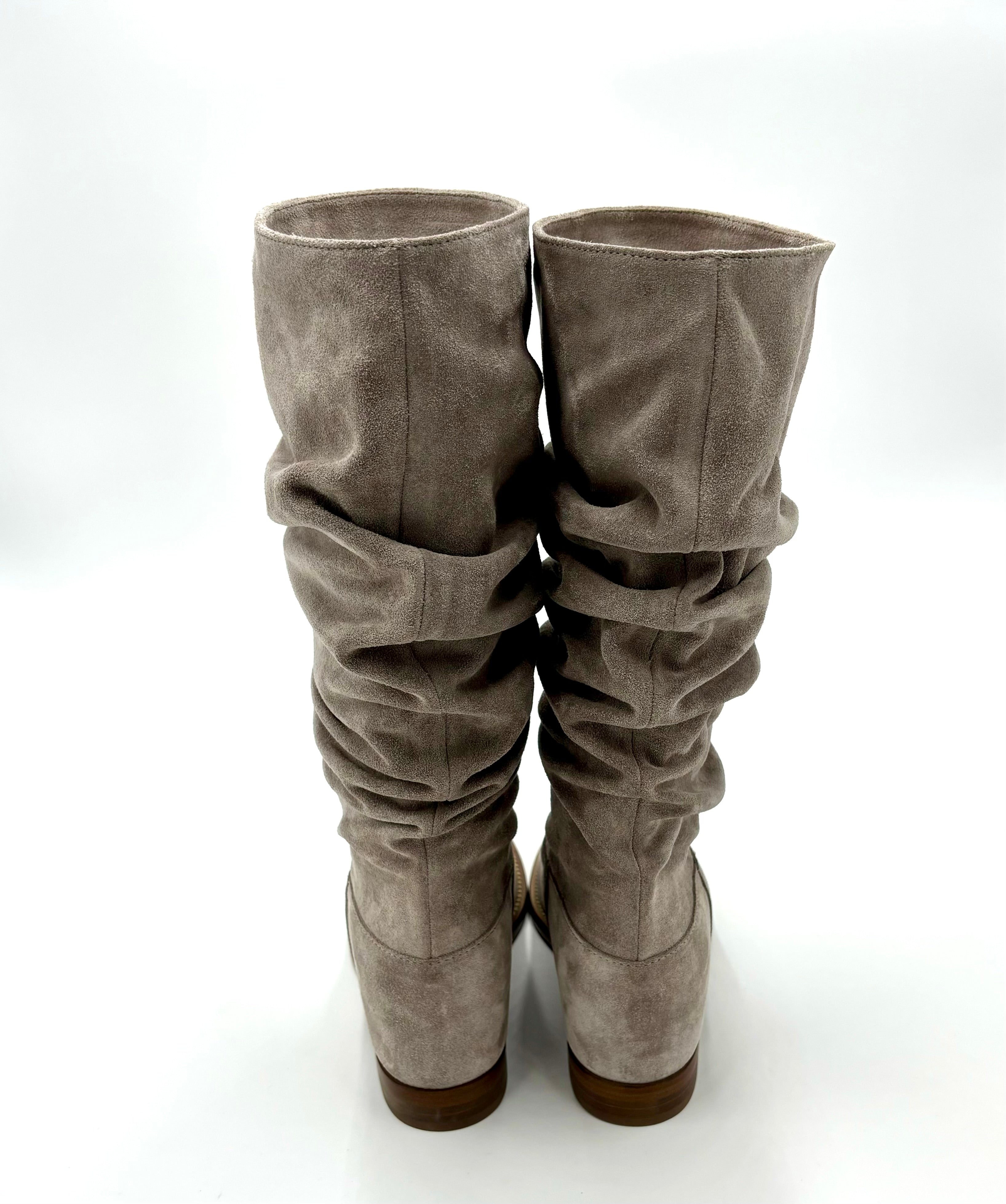 VIA ROMA 15 STIVALE MEZZA GAMBA 4159 VELOUR CAMOSCIO COCCO TAUPE