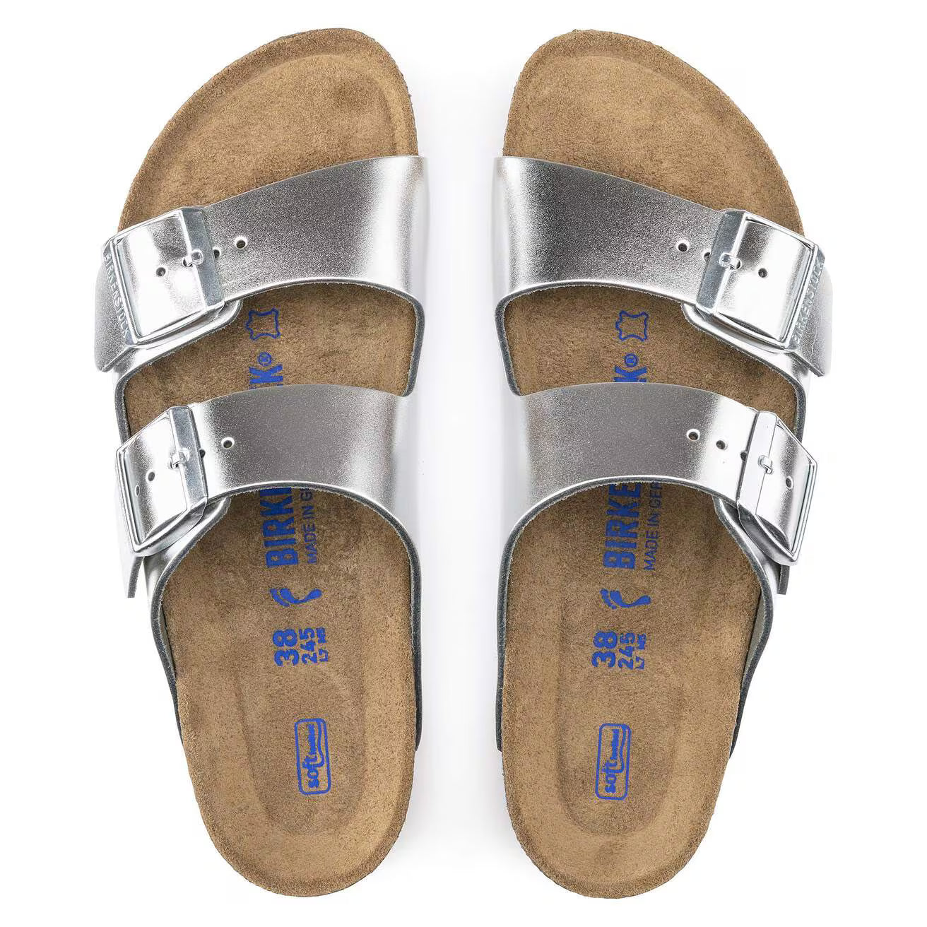 BIRKENSTOCK ARIZONA SFB METALLIC SILVER