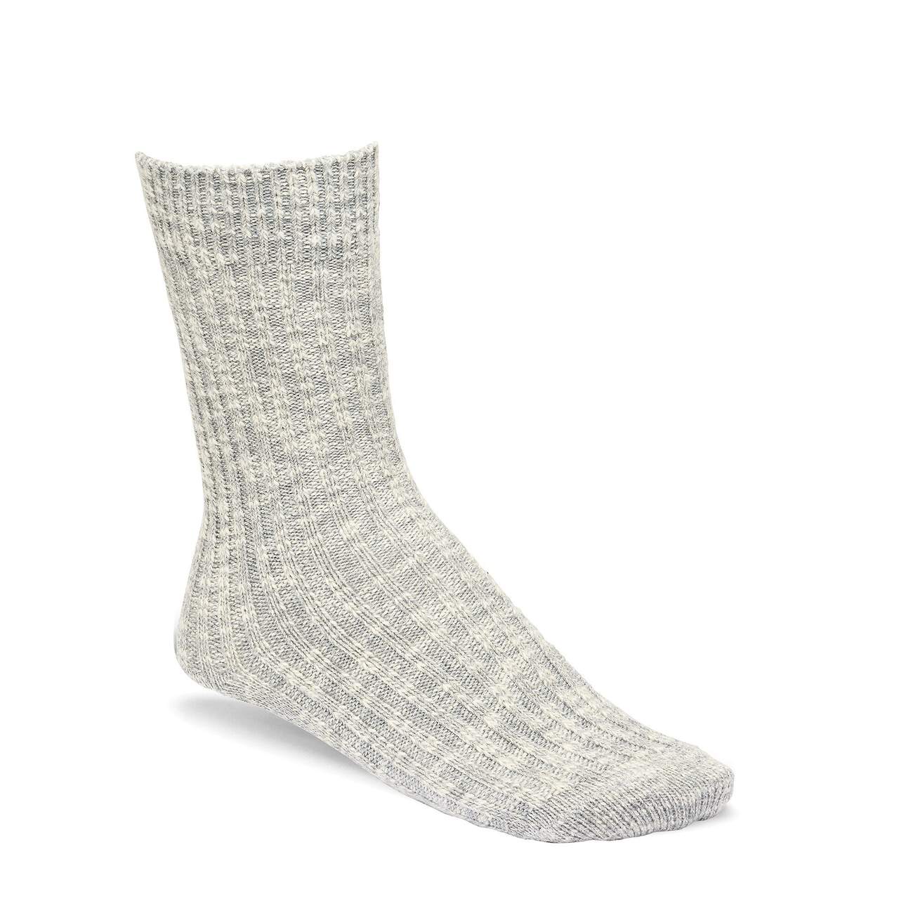 BIRKENSTOCK SOCKS COTTON CREW GREY WHITE COSTA PICCOLA