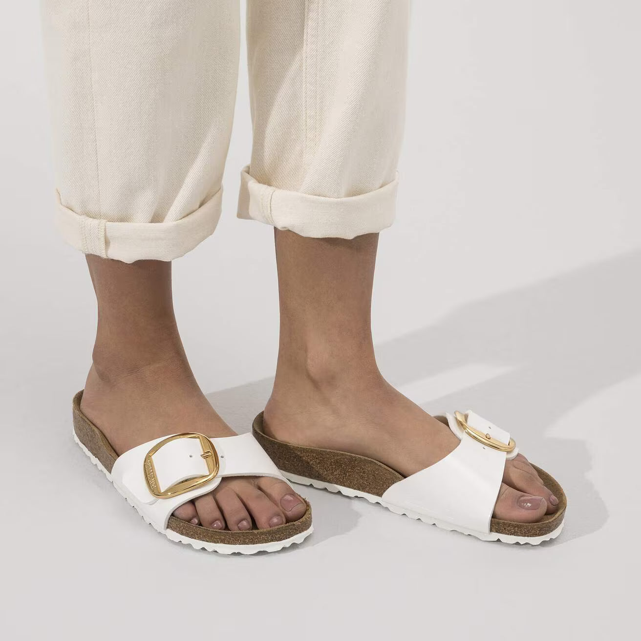 BIRKENSTOCK MADRID BIG BUCKLE PATENT WHITE