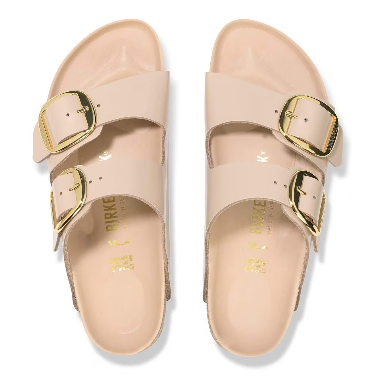 BIRKENSTOCK ARIZONA HEX BIG BUCKLE SHINE NEW BEIGE