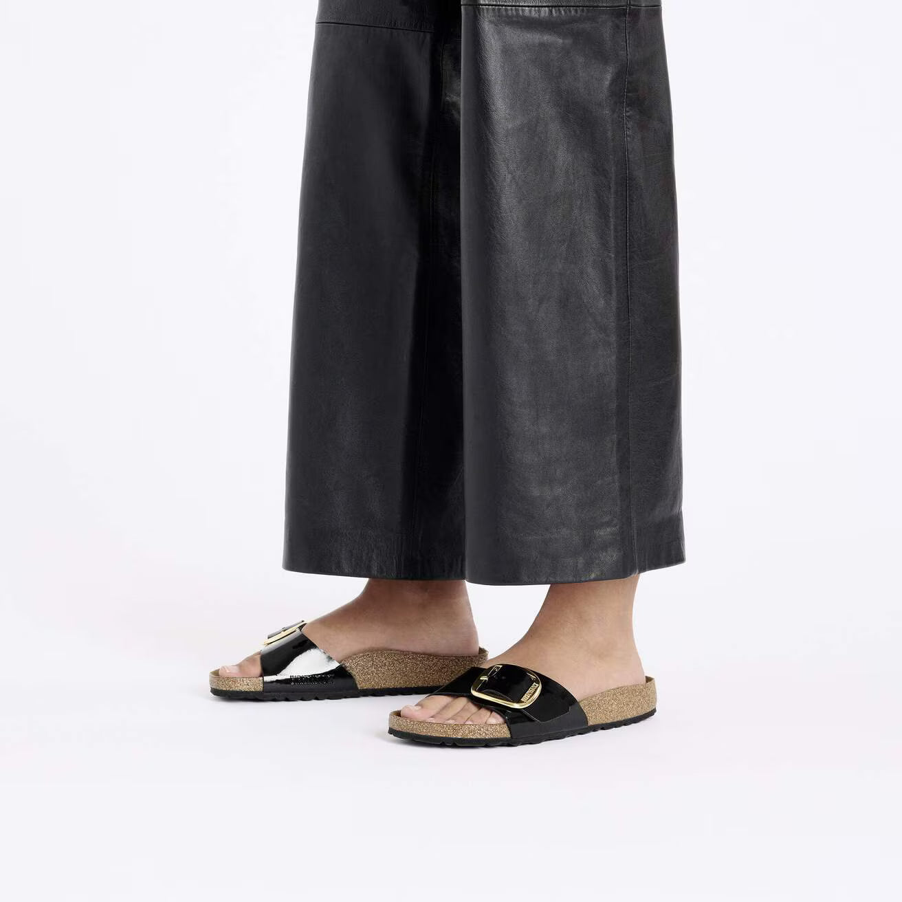 BIRKENSTOCK MADRID BIG BUCKLE PATENT BLACK GOLD