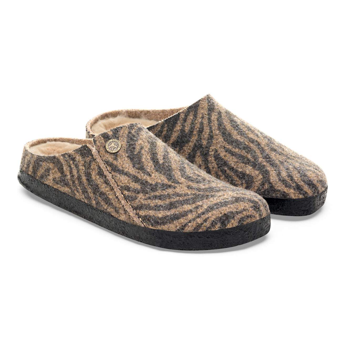 BIRKENSTOCK ZERMATT ZEBRA TOFFEE MELANGE SHEARLING