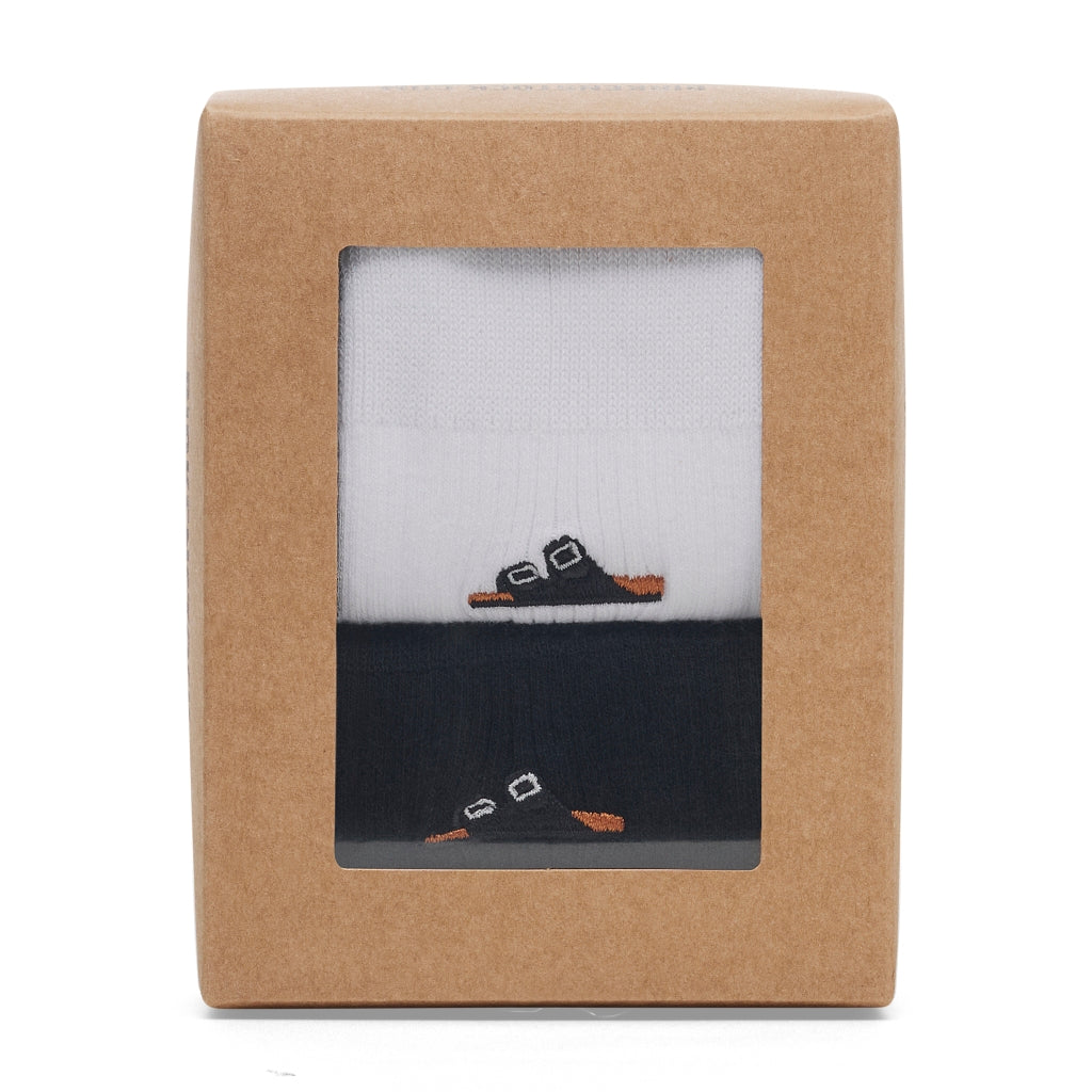 BIRKENSTOCK SOCKS COTTON RIB 2 PACK BLACK/WHITE