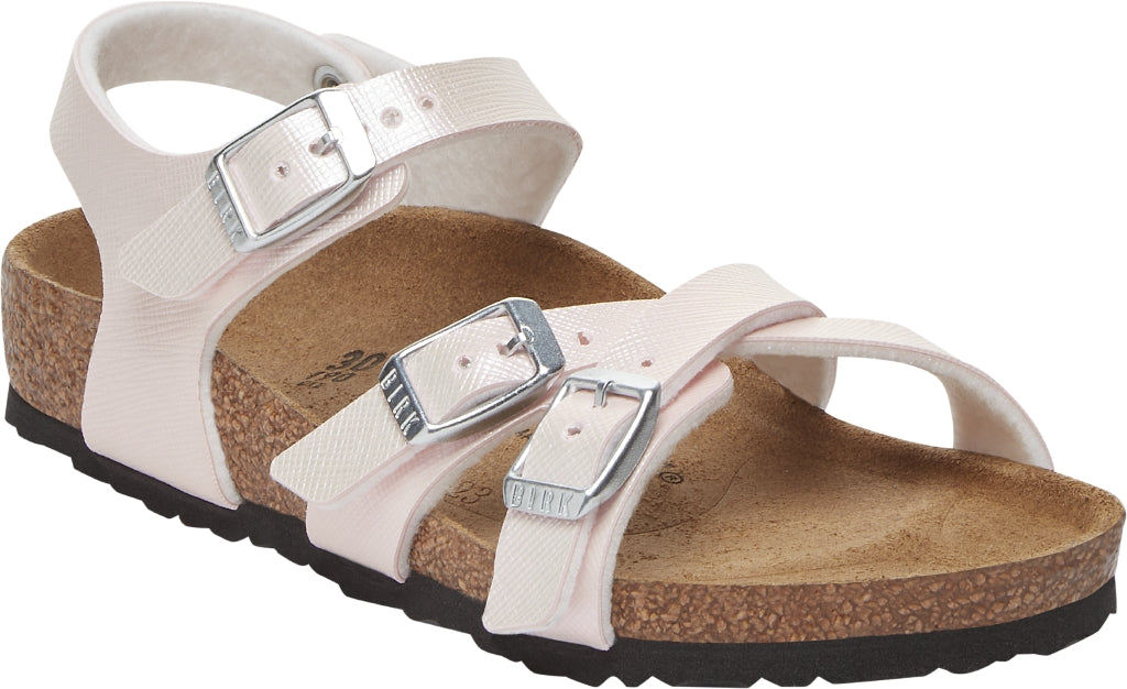 BIRKENSTOCK KUMBA KIDS SAFFIANO IRID LIGHT ROSE