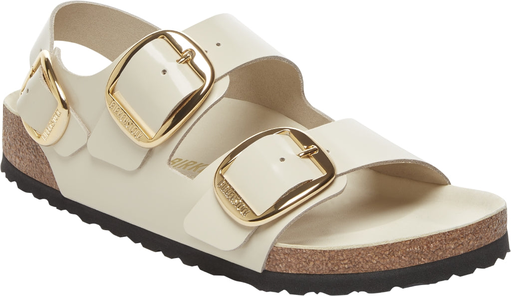BIRKENSTOCK MILANO BIG BUCKLE SHINE ECRU NATURAL LEATHER