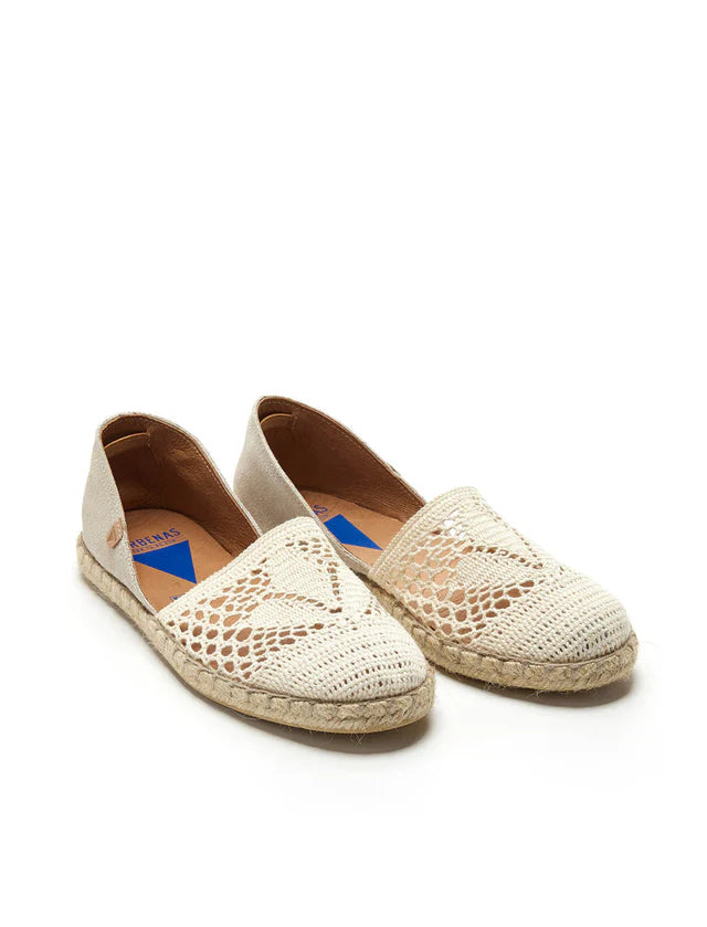 VERBENAS ESPADRILLAS CARMEN CROCHET LINO PARIS CRUDO CRUDO