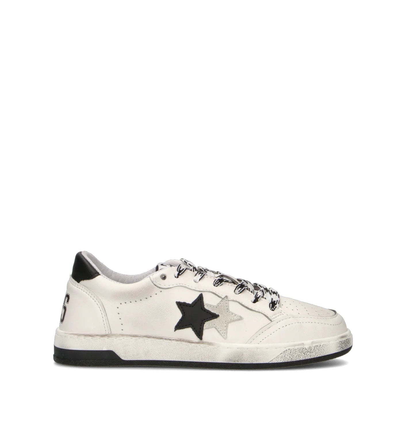 2STAR SNEAKER WEEK STAR IN PELLE EFFETTO USED WHITE BLACK