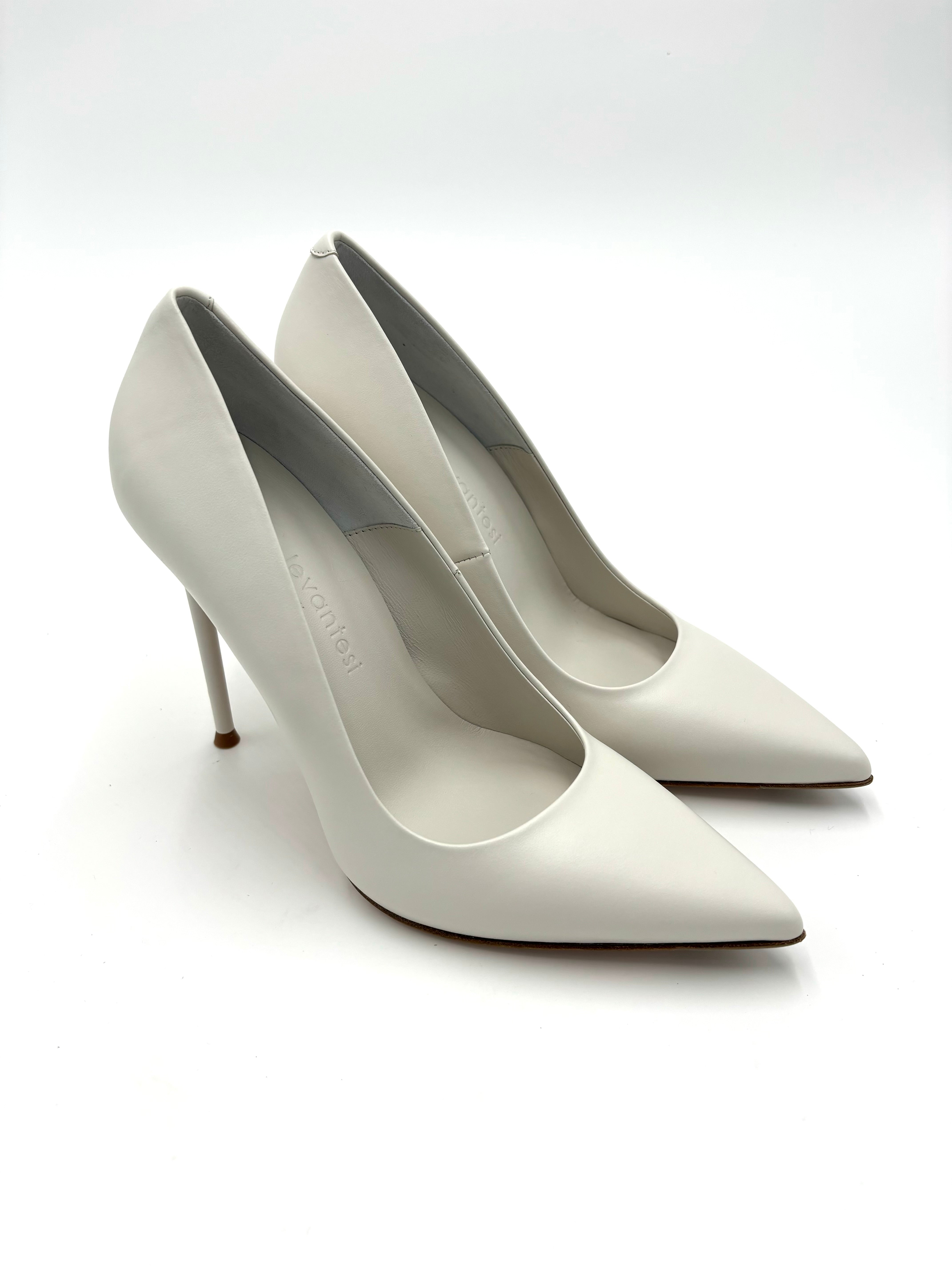 LEVANTESI DECOLLETE TACCO SPILLO QUENN4 CACHEMIRE BRIDAL BIANCO PANNA