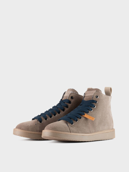 PANCHIC POLACCHINO P01 IN SUEDE FODERATOIN FAUX FUR WALNUT COBALT