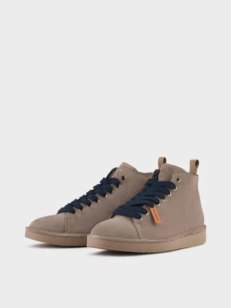 PANCHIC P01 ANKLE BOOT SUEDE FAUX FUR LINING WALNUT-COBALT