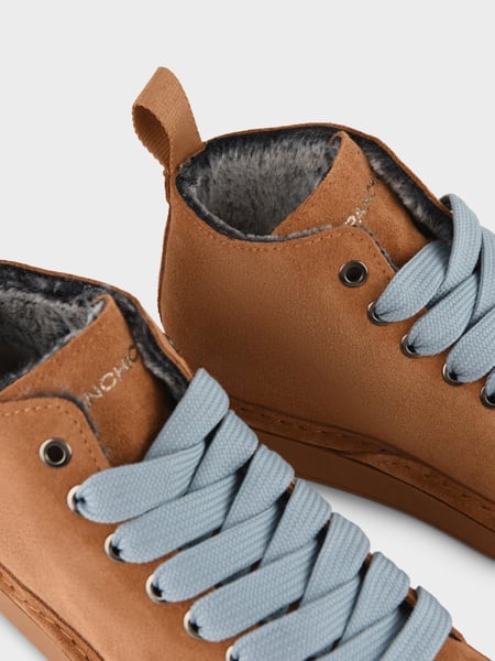 PANCHIC P01 ANKLE BOOT SUEDE FAUX FUR BROWN SUGAR - AZURE