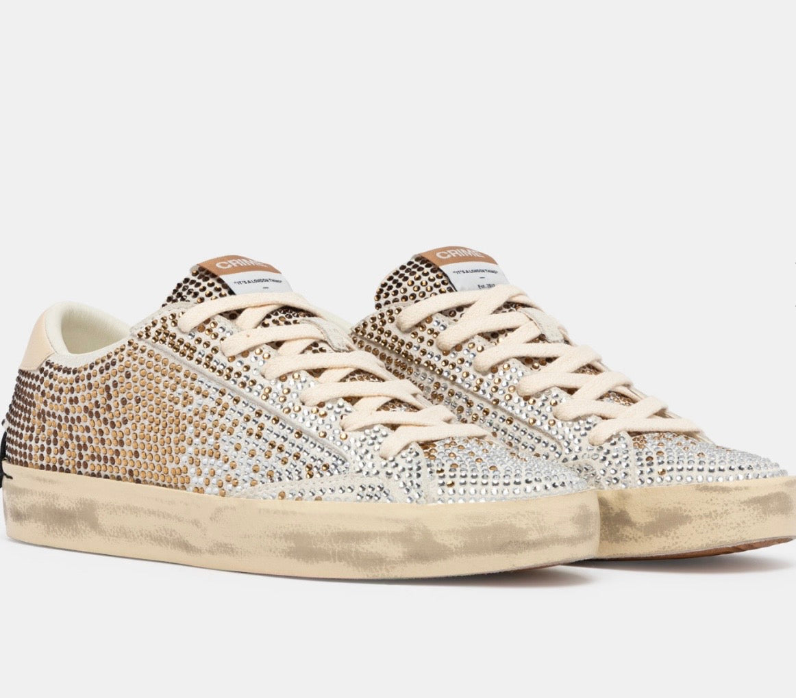 CRIME LONDON SNEAKER DISTRESSED BRONZE SHADE 23009AA9
