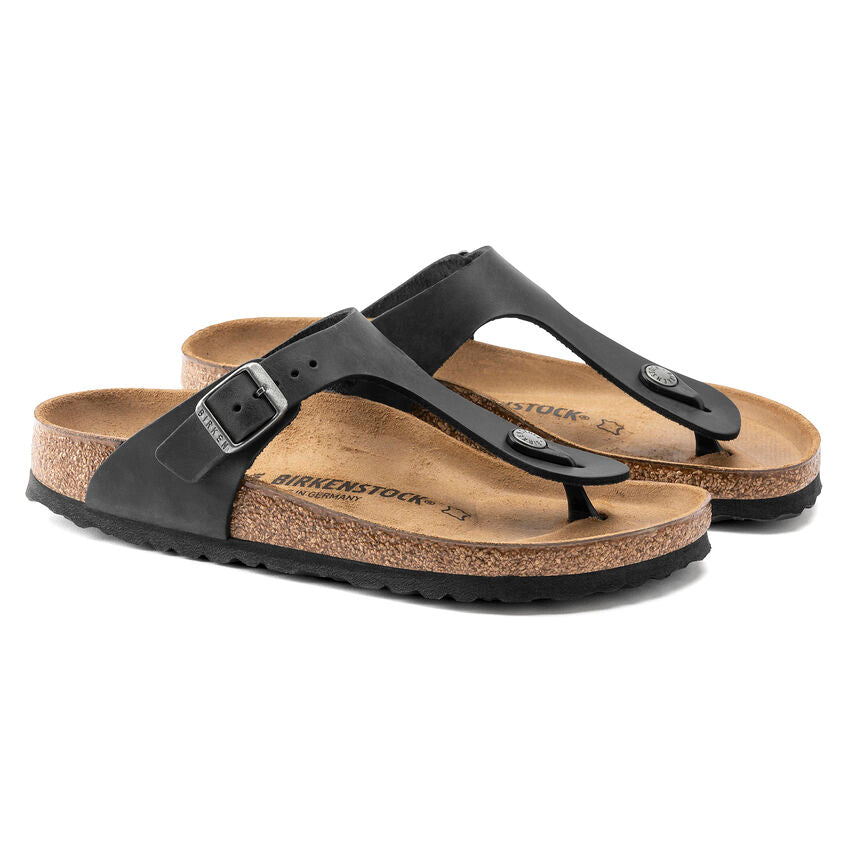 BIRKENSTOCK GIZEH BLACK LEATHER