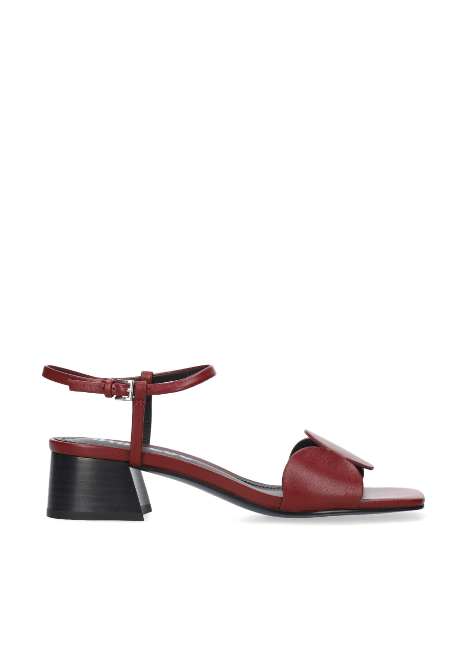 BIBILOU SANDALO TACCO 40 IN PELLE CON FASCETTA BURGUNDY 623Z10VK