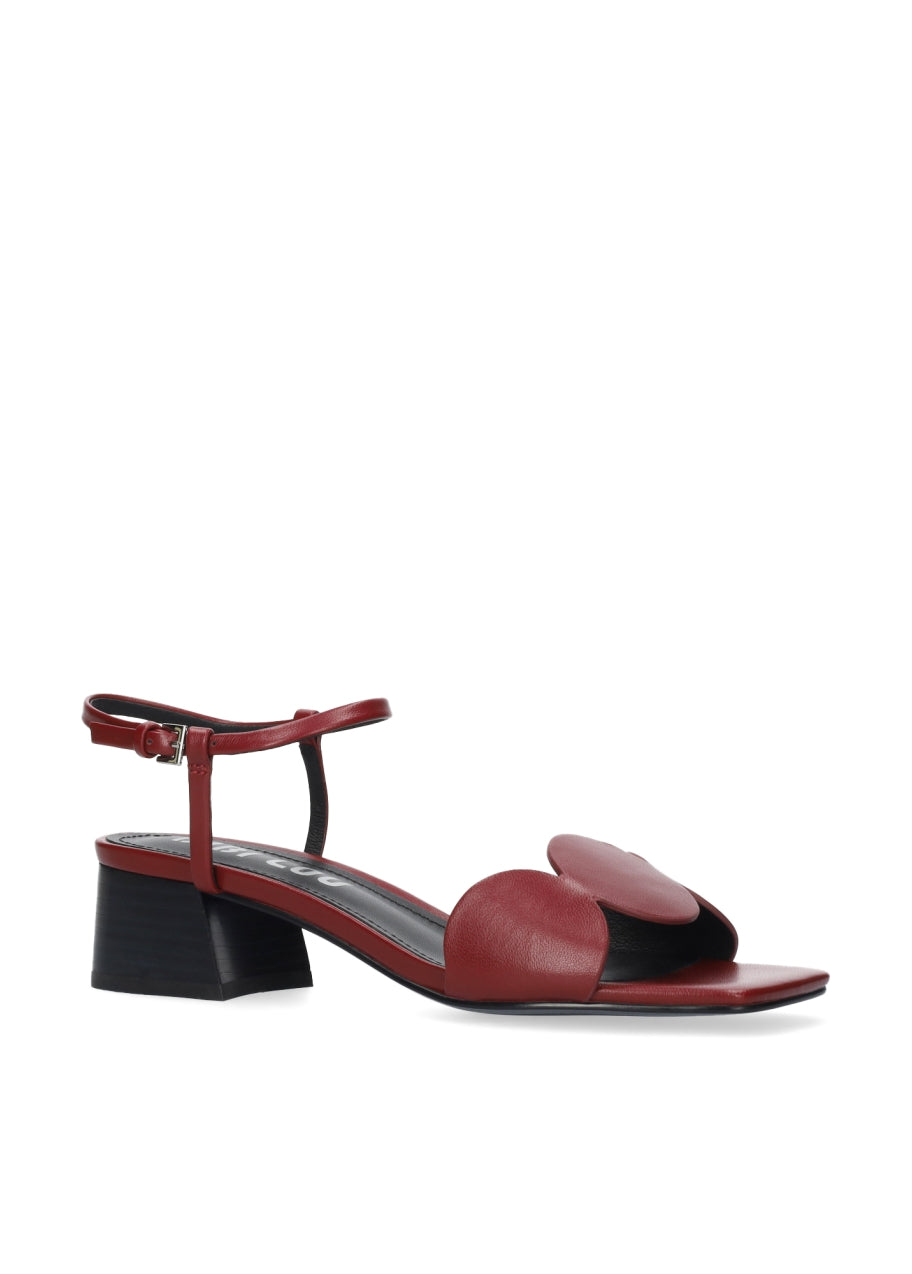 BIBILOU SANDALO TACCO 40 IN PELLE CON FASCETTA BURGUNDY 623Z10VK
