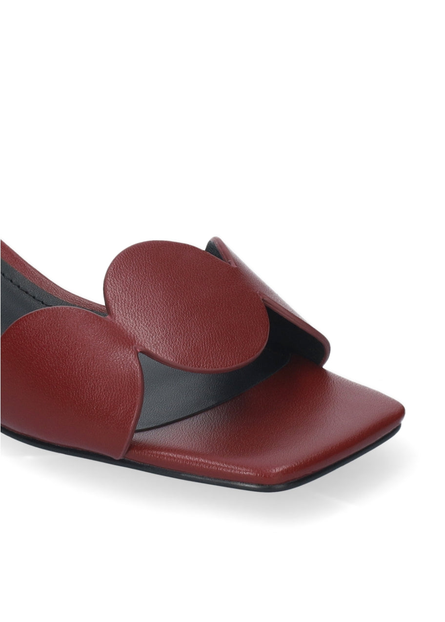 BIBILOU SANDALO TACCO 40 IN PELLE CON FASCETTA BURGUNDY 623Z10VK