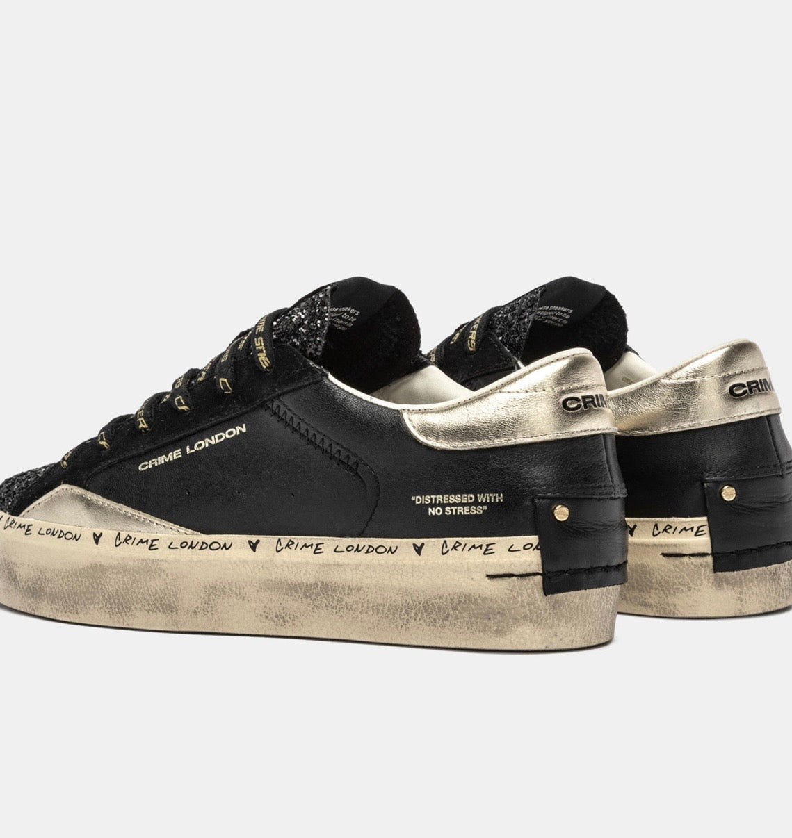 CRIME LONDON SNEAKER DISTRESSED PLATFORM BLACK DUSK 25074AA8
