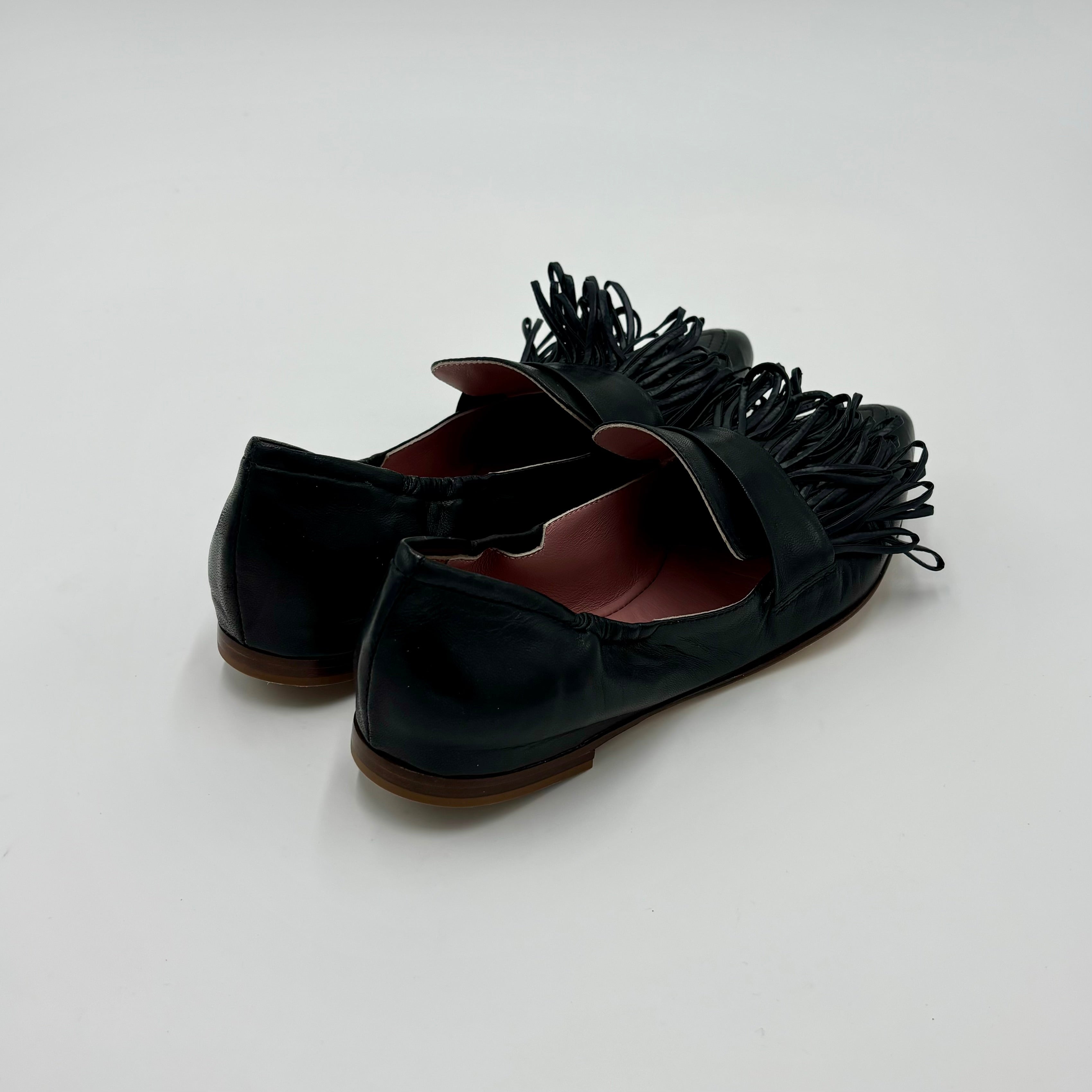 LORENA PAGGI 41202 MOCASSINO BALLERINA FRANGIA GLOVE NERO