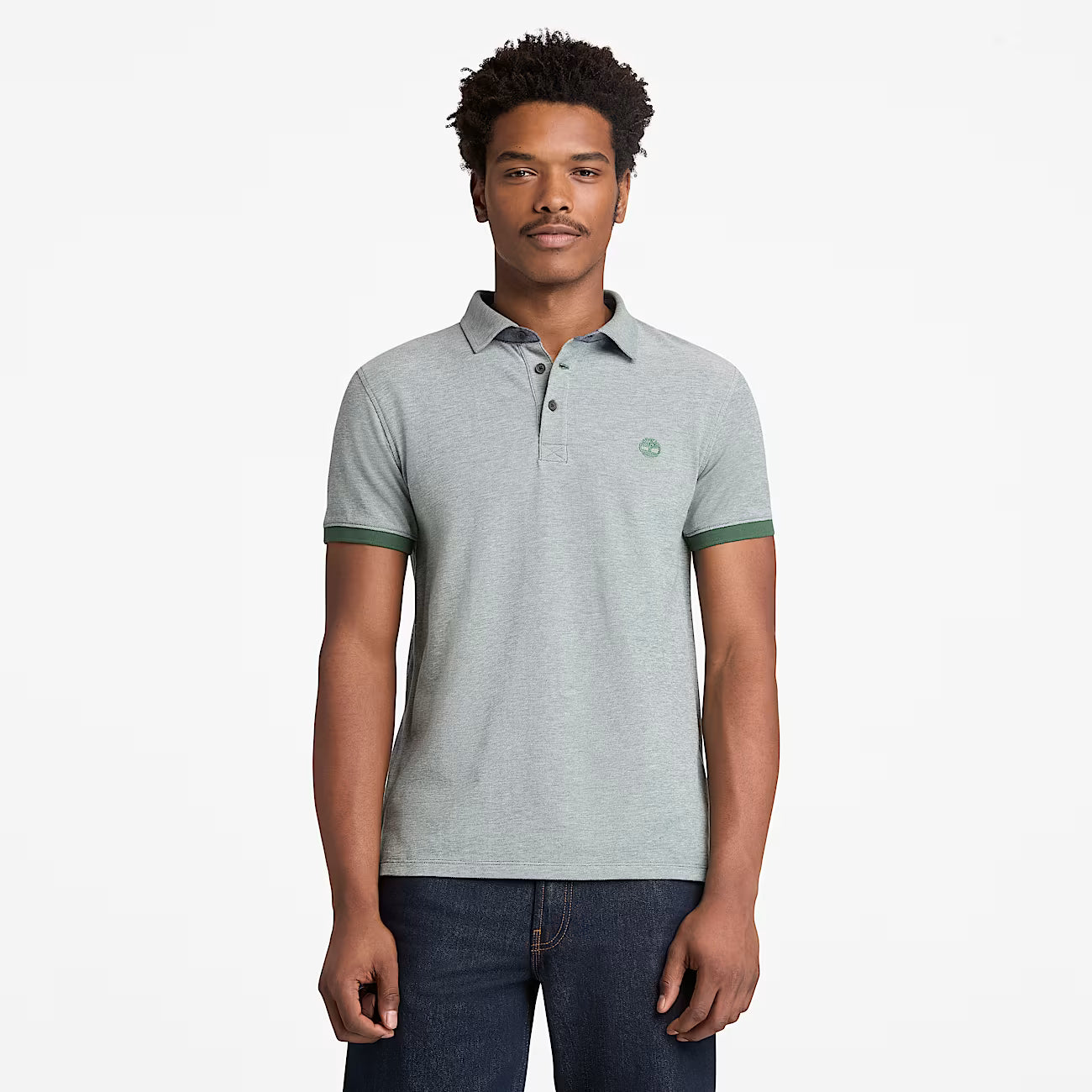 TIMBERLAND POLO MANICA CORTA OXFORD VERDE