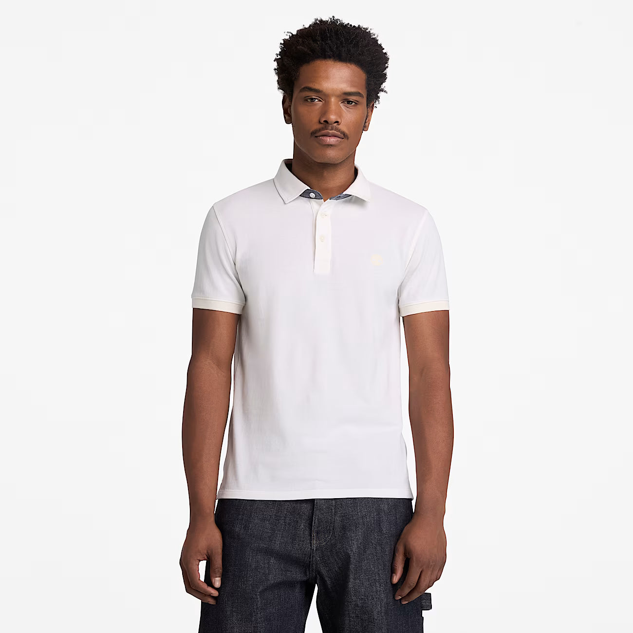 TIMBERLAND POLO MANICA CORTA OXFORD BIANCO