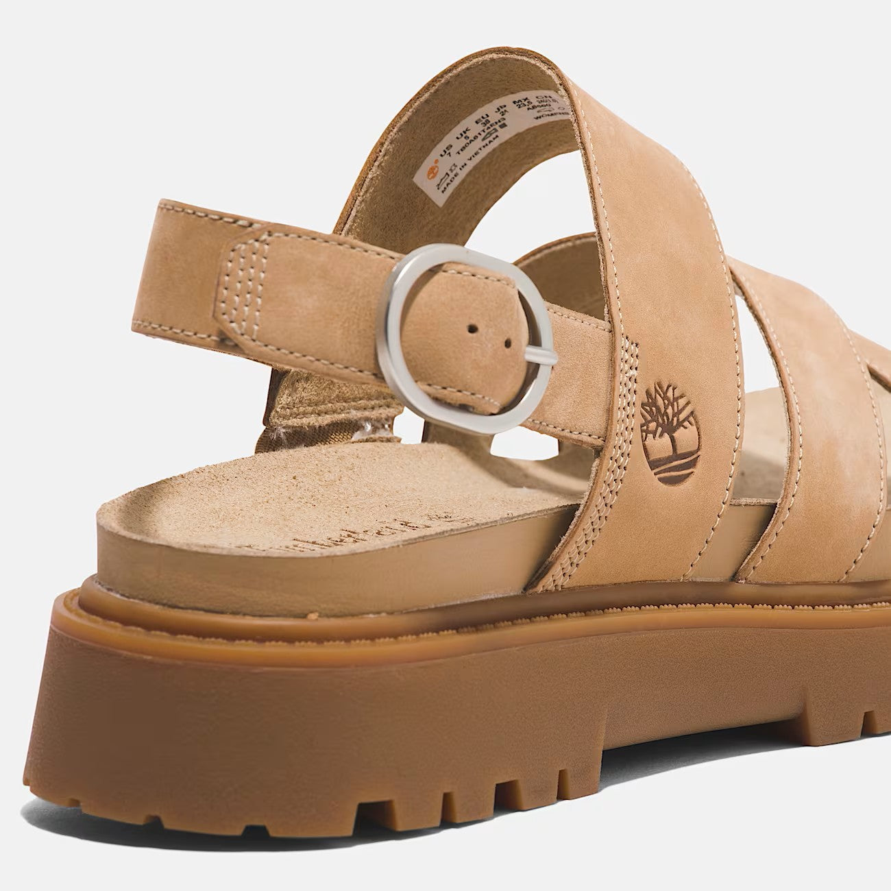TIMBERLAND CLAIREMONT WAY BACKSTRAP SANDAL MEDIUM BEIGE NUBUCK