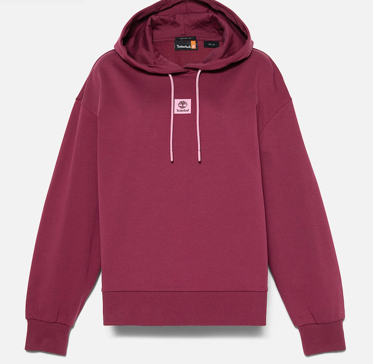TIMBERLAND FELPA DONNA CON CAPPUCCIO STACK LOGO LOOP BACK HOODIE BURGUNDY
