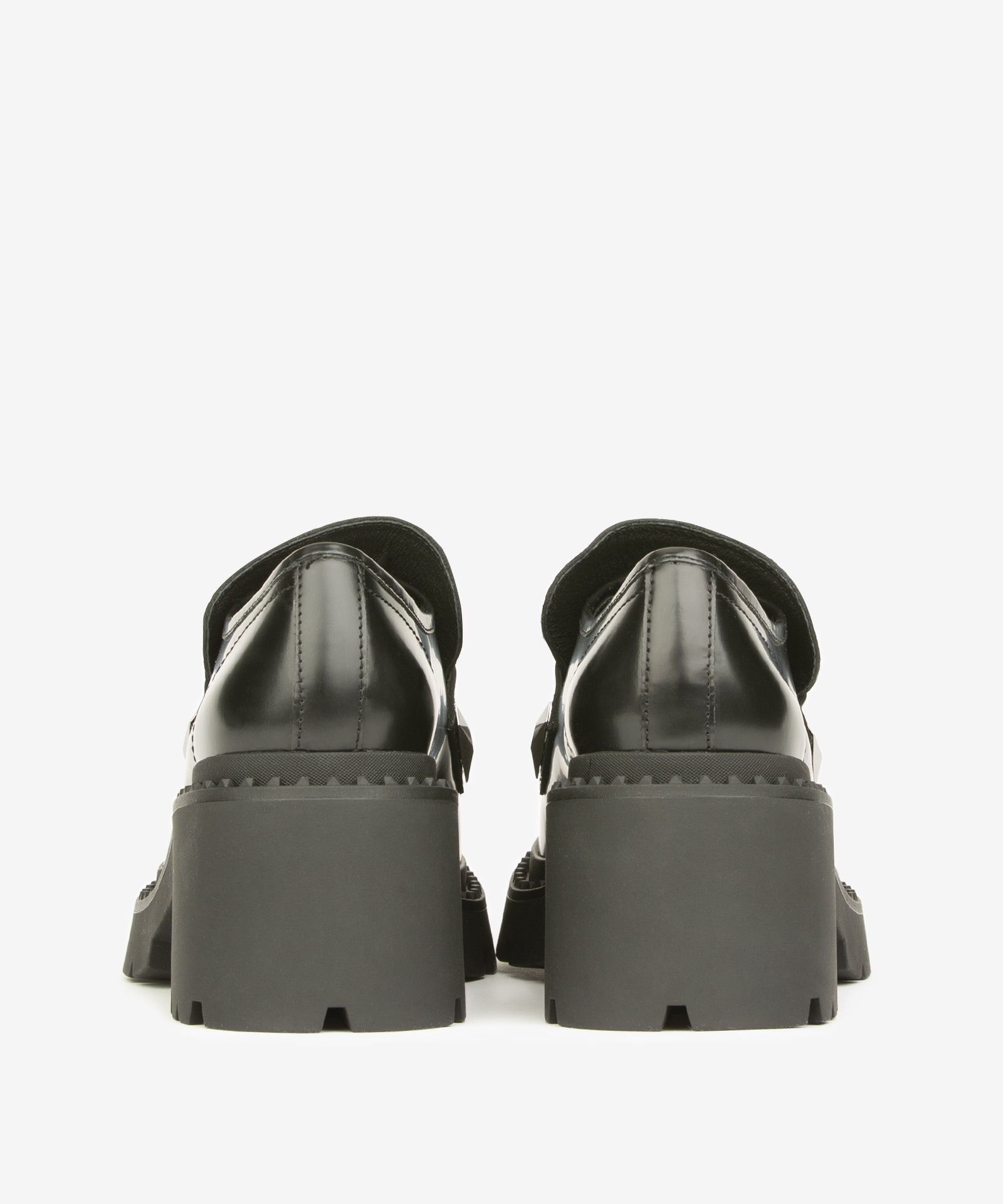 ASH NORTON MOCASSINO TACCO LARGO ALTO NERO OPACO