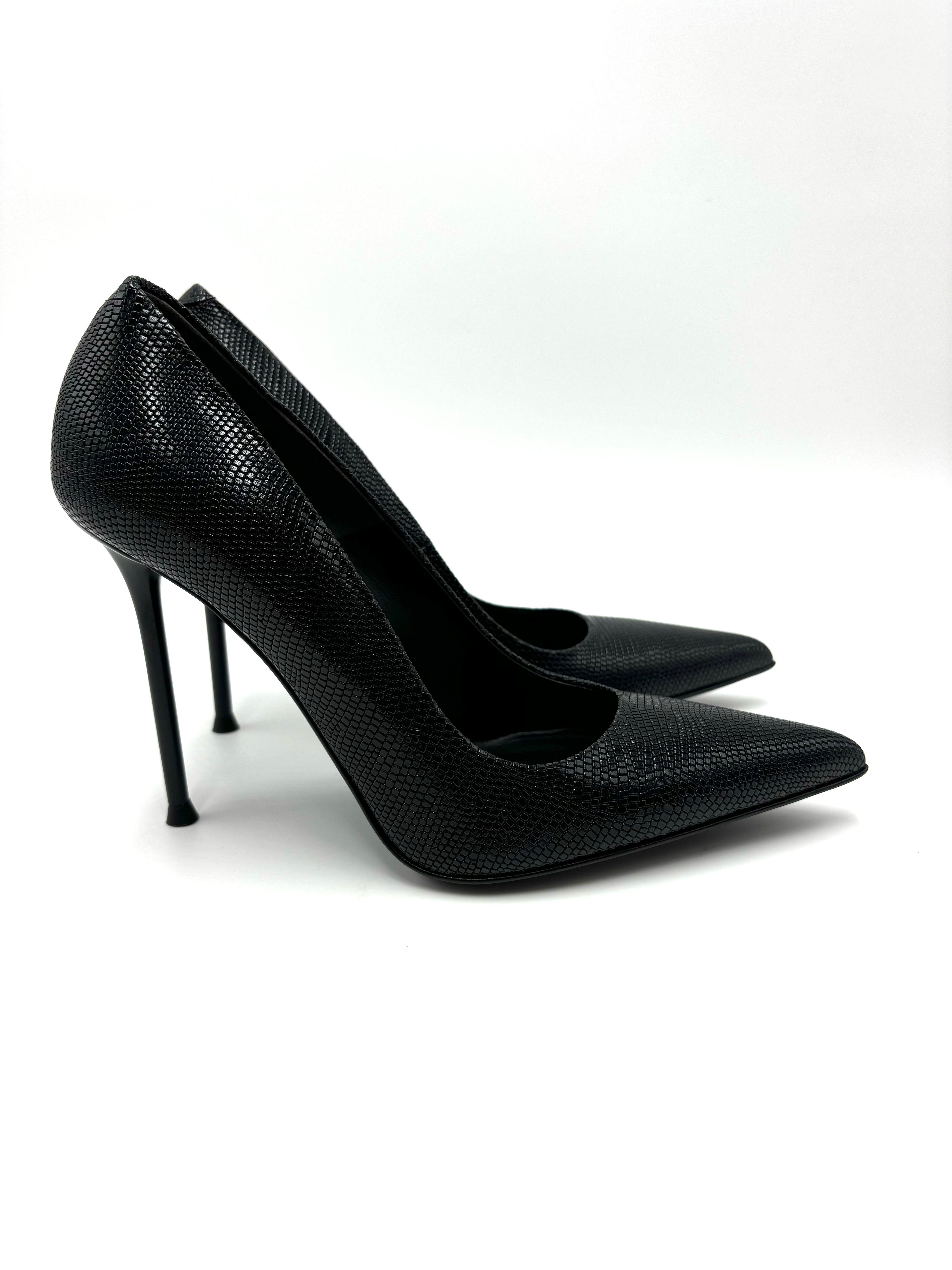 LEVANTESI DECOLLETE TACCO LEY5 LEZZARD NERO