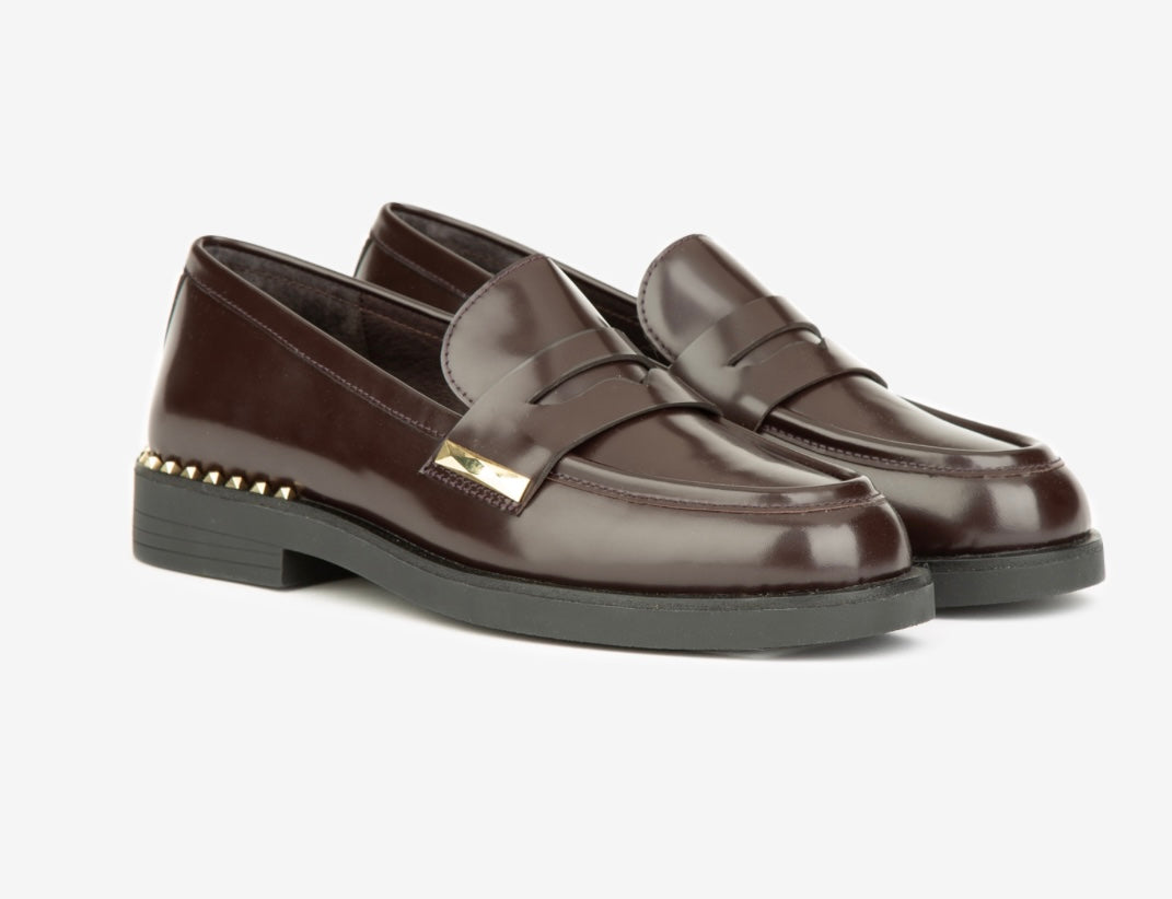 ASH WHISPER STUDS MOCASSINO BORDEAUX