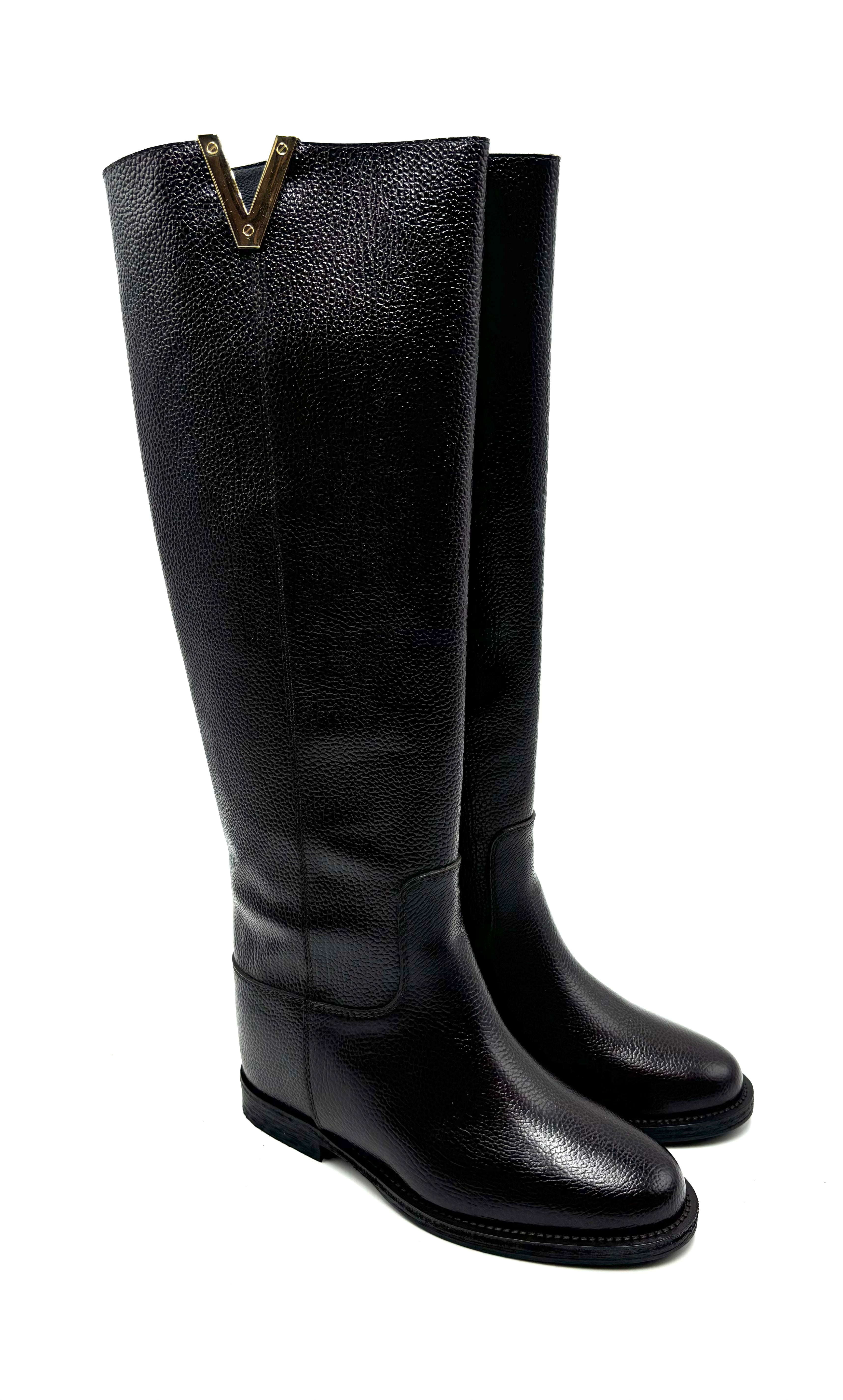 VIA ROMA 15 STIVALE 4266 SOFT NERO TACCO DOPPIO BOTTONE LOGO