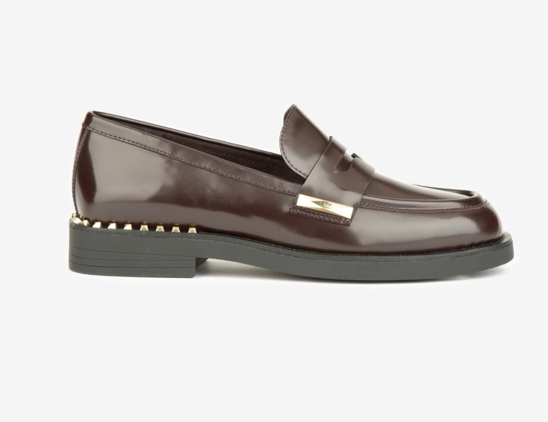 ASH WHISPER STUDS MOCASSINO BORDEAUX