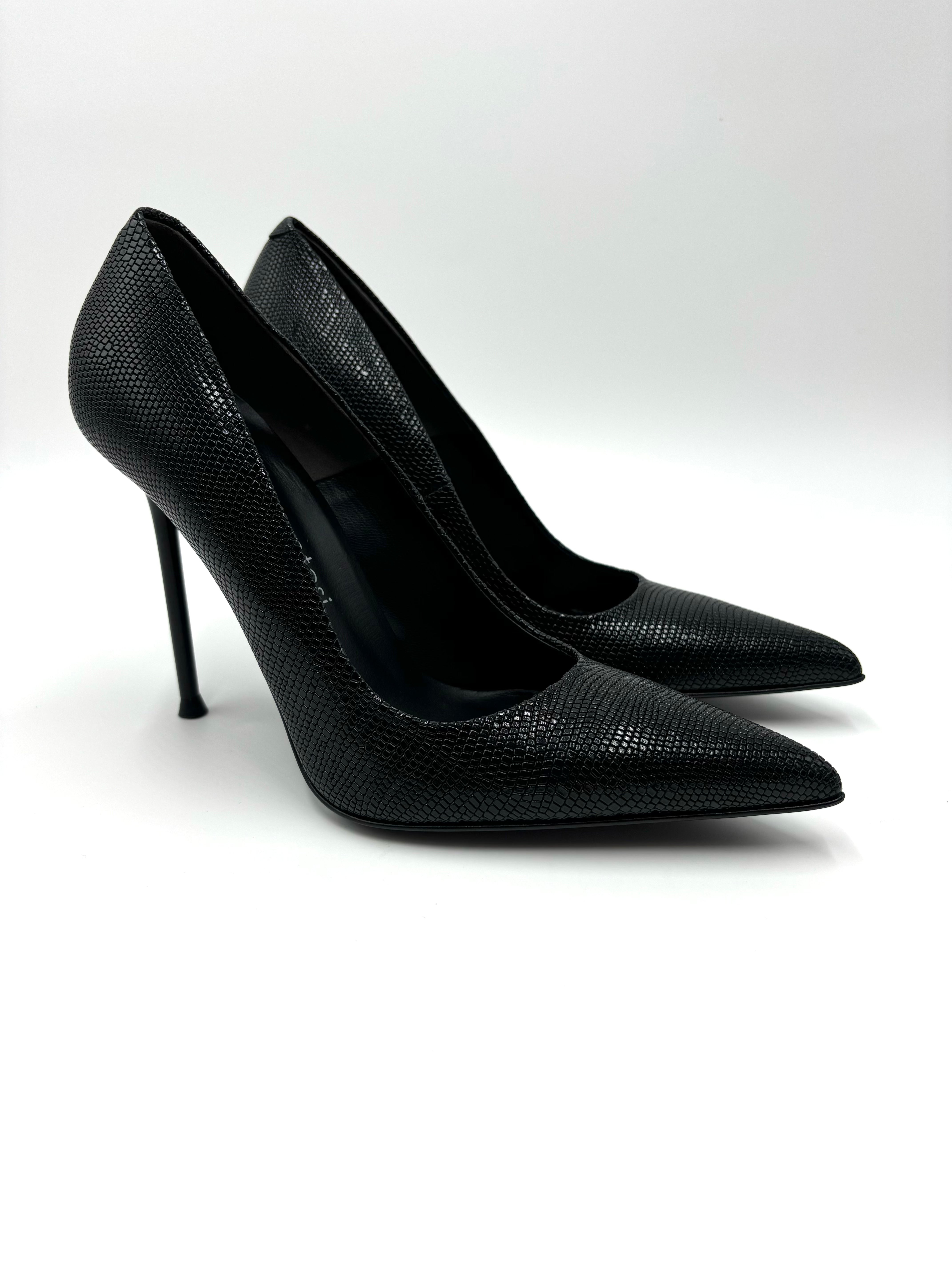 LEVANTESI DECOLLETE TACCO LEY5 LEZZARD NERO
