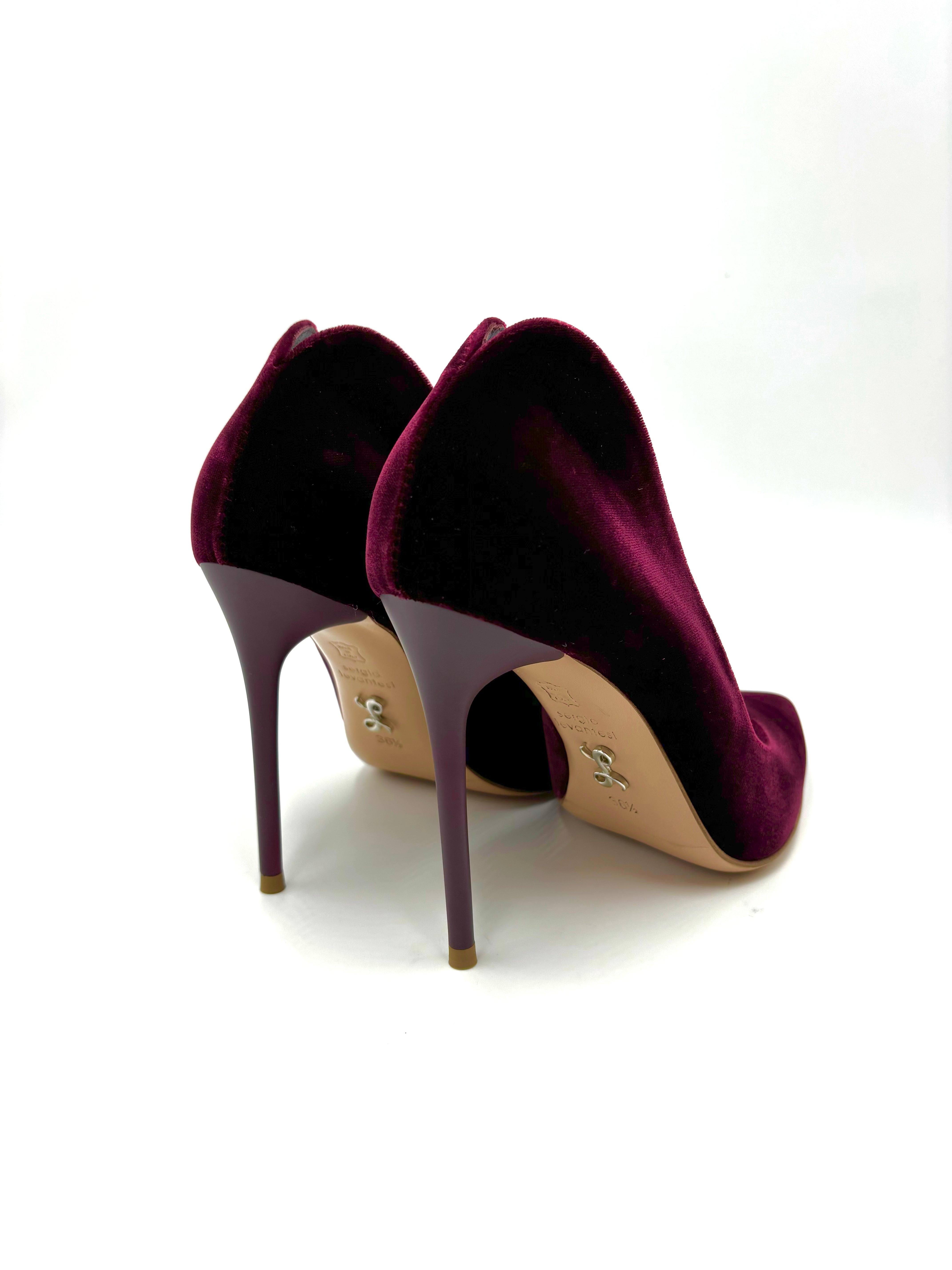 LEVANTESI DECOLLETE TACCO SPILLO LIANA23 VELLUTO RUBINO