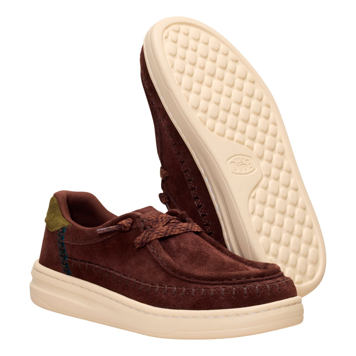 DUDE 45619 HARPER MOC CRAFTED SUEDE SHAVED CHOCOLATE