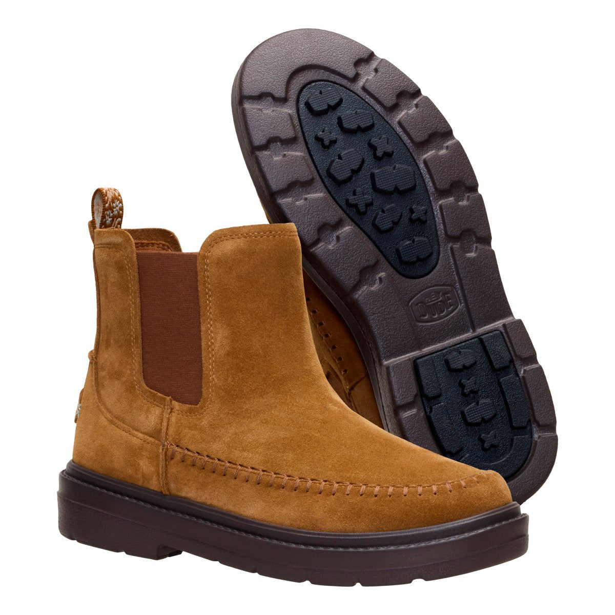 DUDE 45880 SIENNA CHELSEA BOOT SUEDE COGNAC