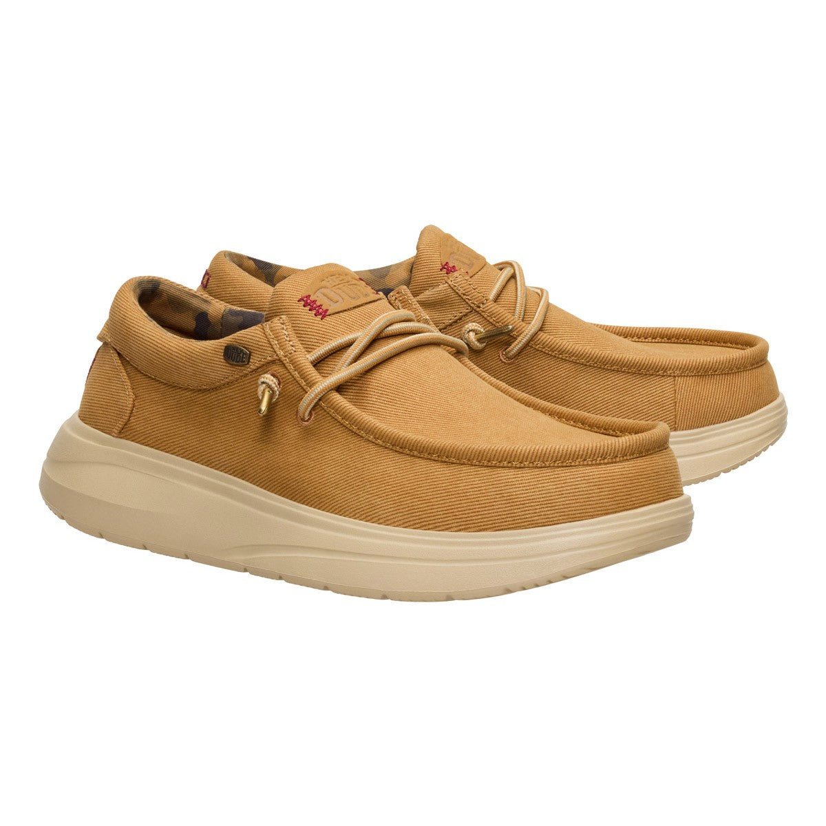 DUDE WALLY COMF WORN TWILL BONE BROWN OLIVE GREY