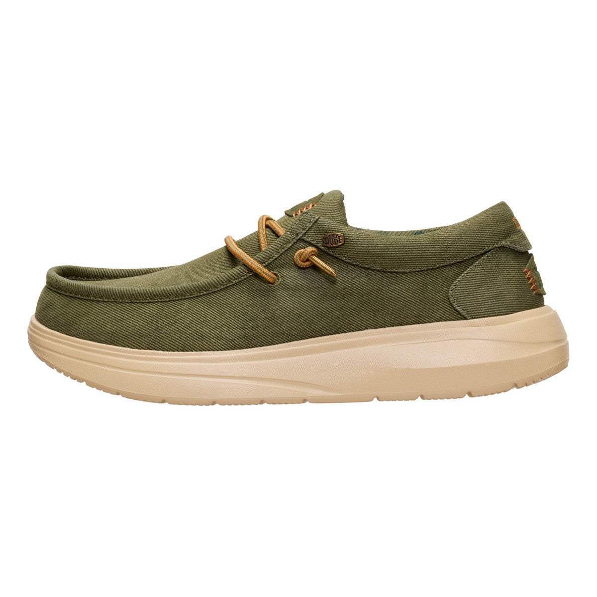 DUDE WALLY COMF WORN TWILL BURNT OLIVE BOULDER TAN