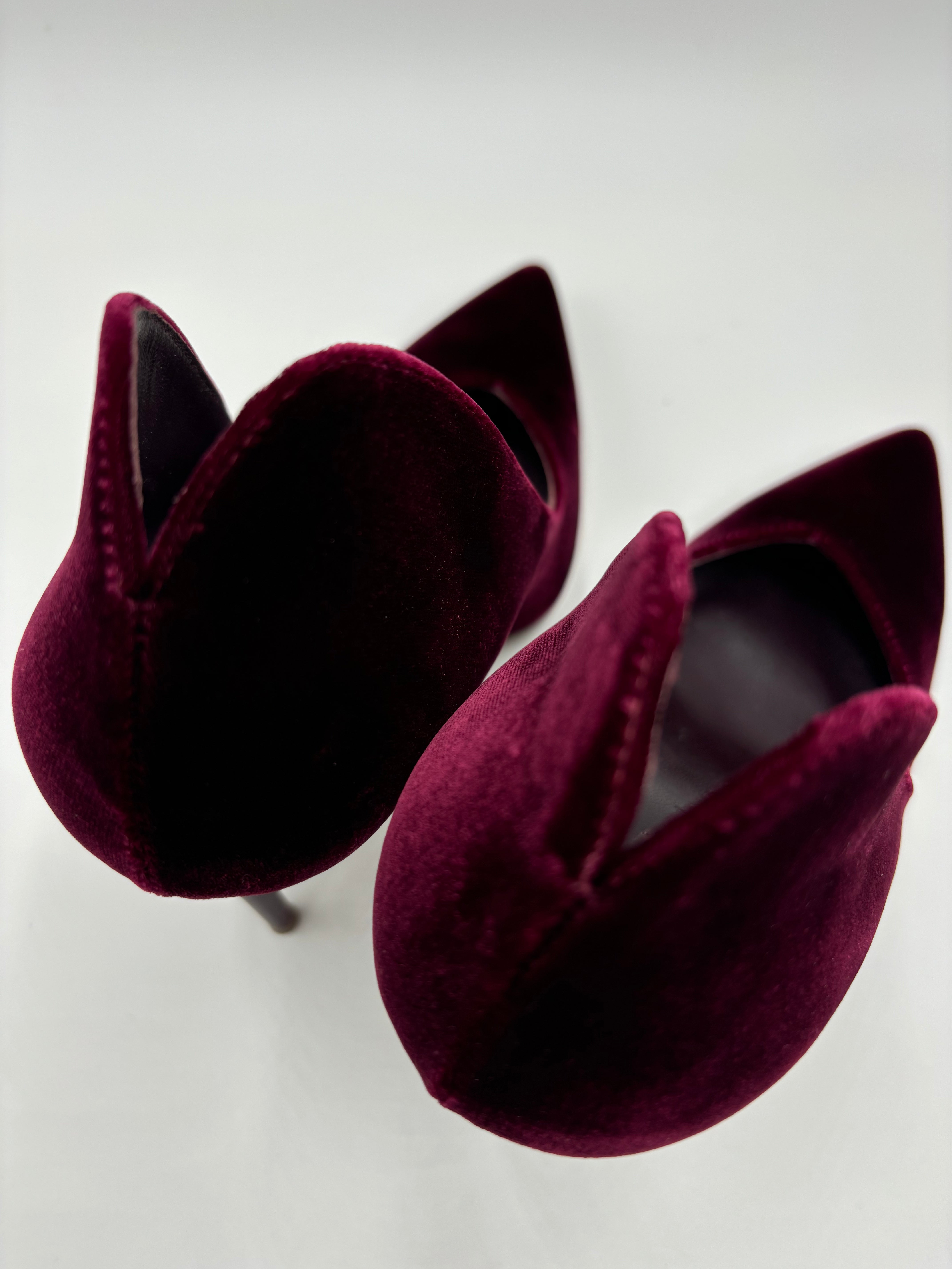 LEVANTESI DECOLLETE TACCO SPILLO LIANA23 VELLUTO RUBINO