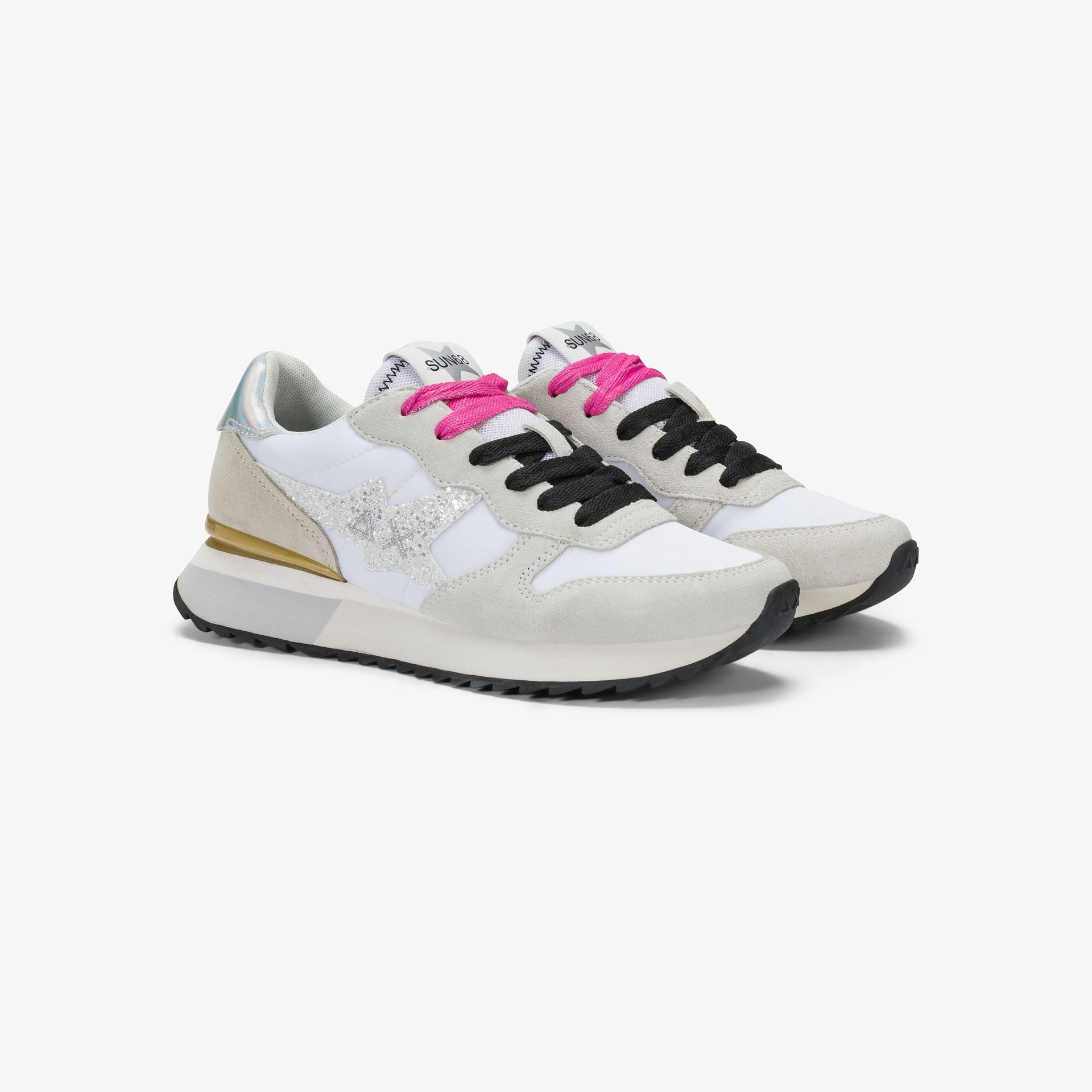 SUN 68 Z36214 STARGIRL GLITTER LOGO 01 BIANCO