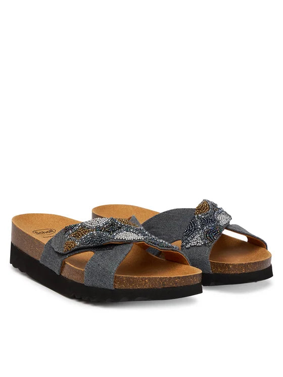 SCHOLL SERENA STRAP GRIGIO MULTICOLOR