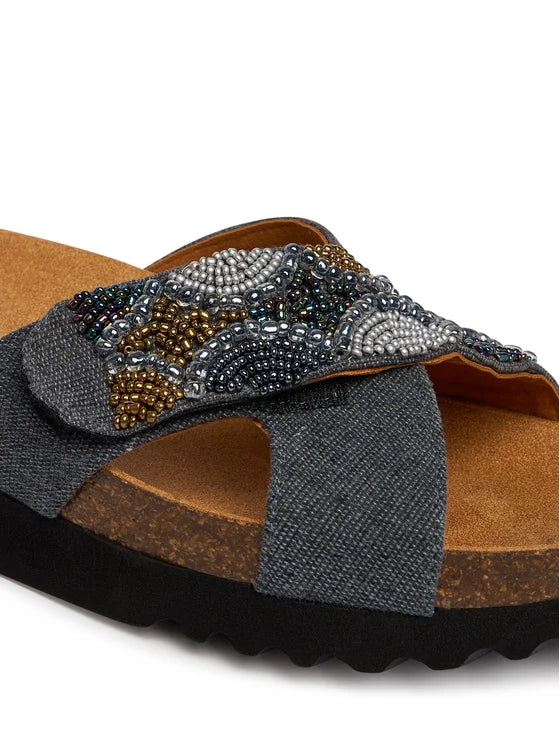 SCHOLL SERENA STRAP GRIGIO MULTICOLOR