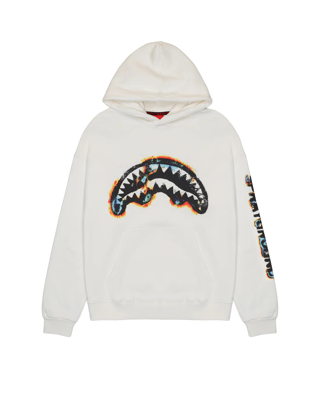 SPRAYGROUND FELPA CAPPUCCIO OXIDIZED SHARK HOODIE IVO BIANCO PANNA