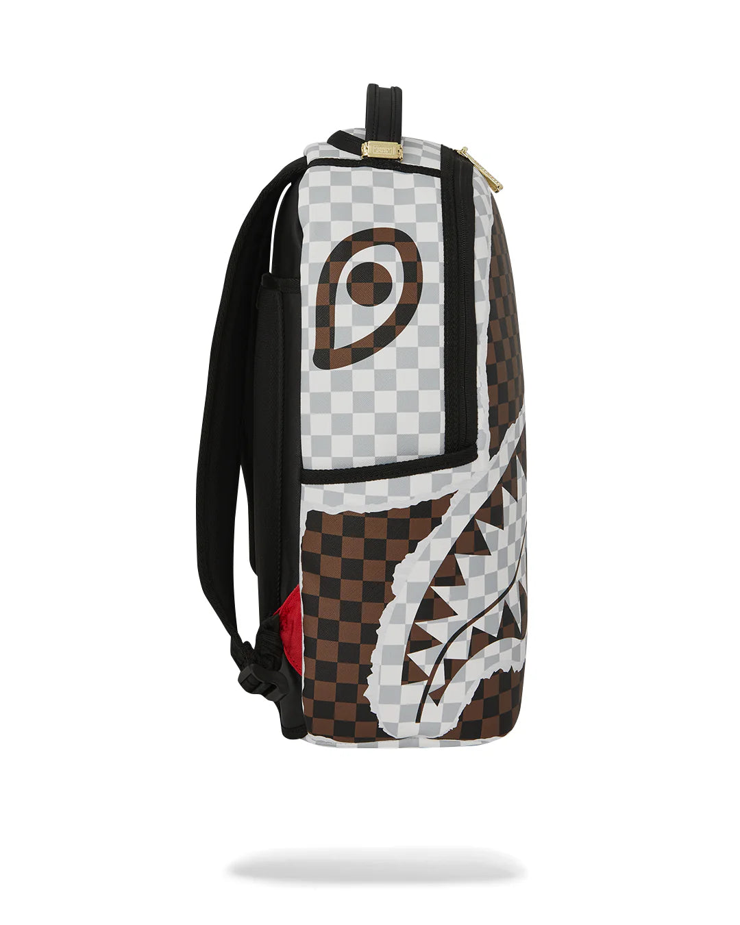 Sprayground ZAINO CREAM AND BROWN TEAR CHECK BACKPACK