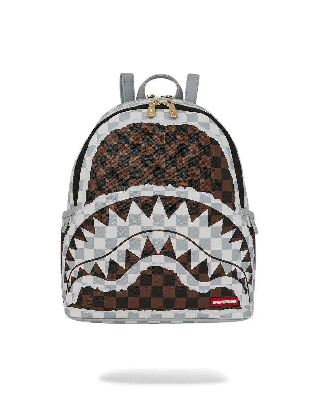 Sprayground ZAINO CREAM AND BROWN TEAR CHECK SAVAGE BACKPACK