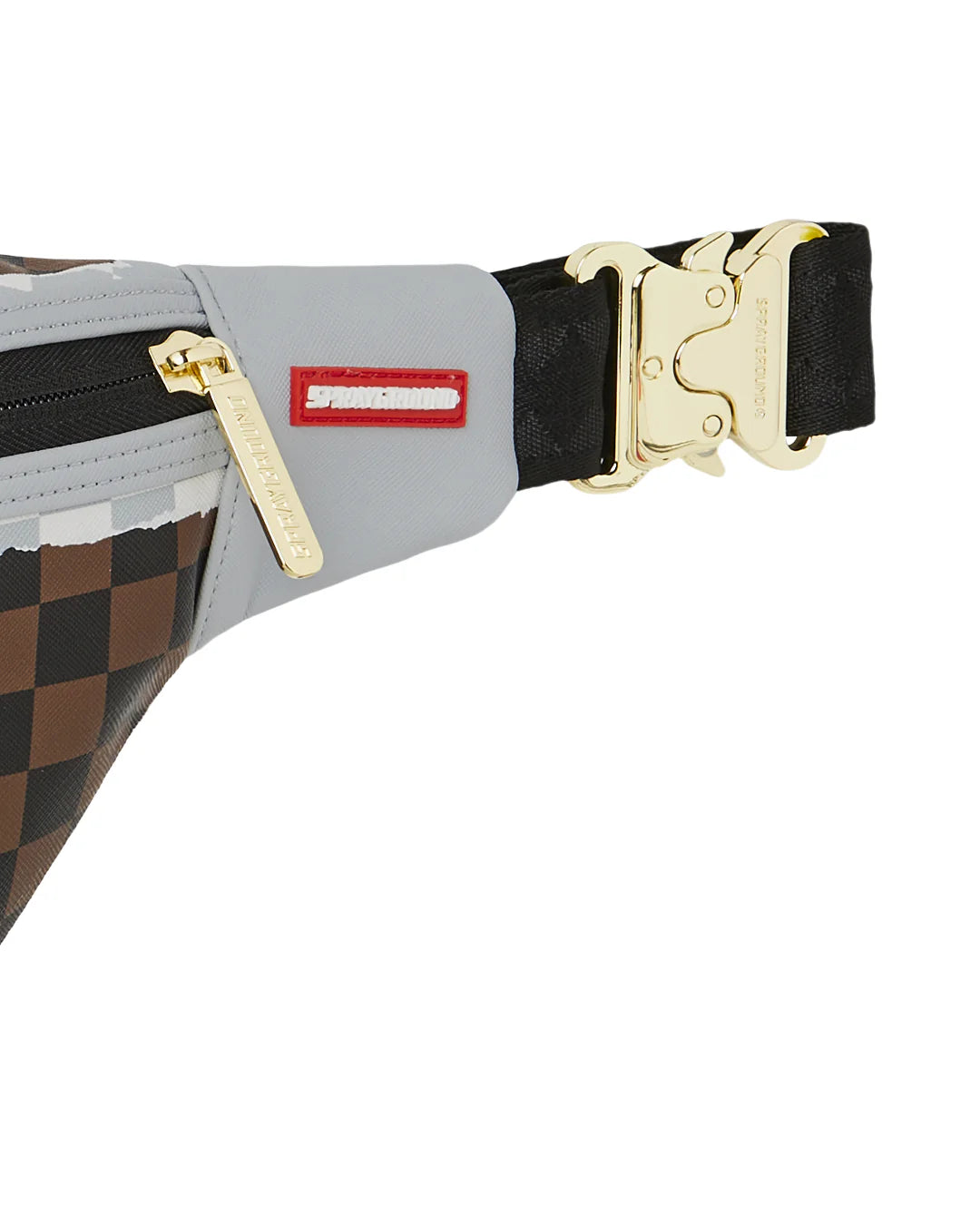 Sprayground marsupio CREAM AND BROWN TEAR CHECK SAVVY CROSSBODY