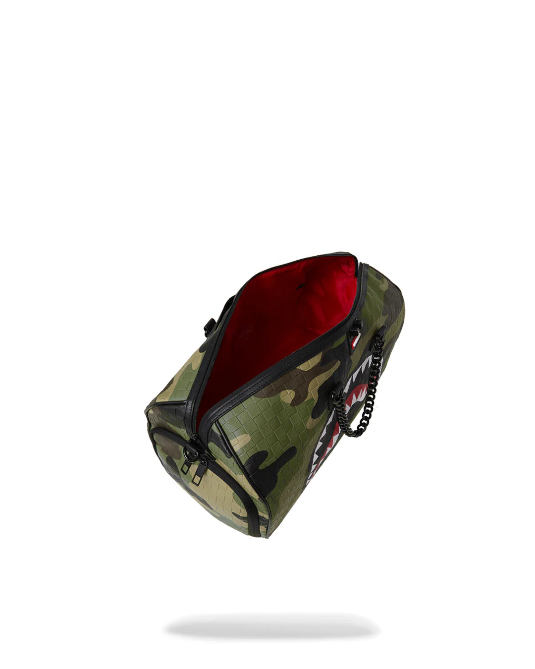 SPRAYGROUND BORSONE WOODLAND CAMO CHECK CHAIN DUFFLE