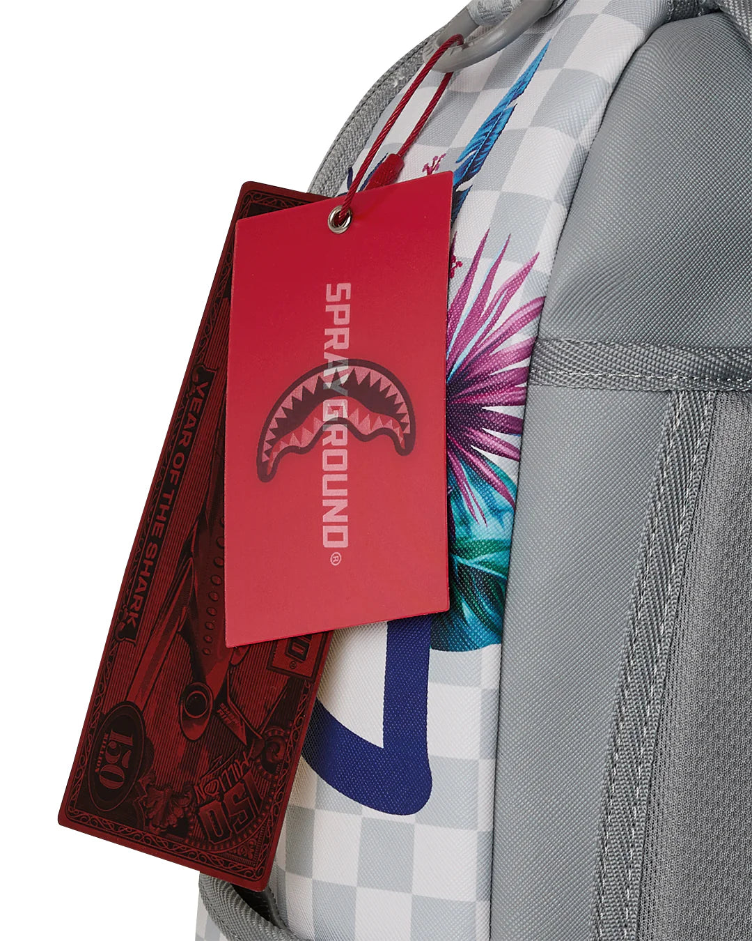 Sprayground ZAINO CREAM FLOWERING JUNGLE SHARK DLXSV BACKPACK