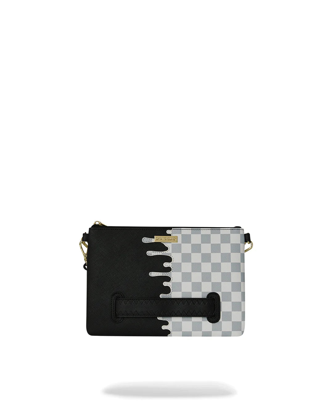 Sprayground CREAM CHECK UNFINISHED SHARK CROSSBODY POUCHETTE