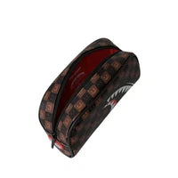 SPRAYGROUND ASTUCCIO SHARKS IN PARIS WTF BUBBLE BROWN CHECK POUCH